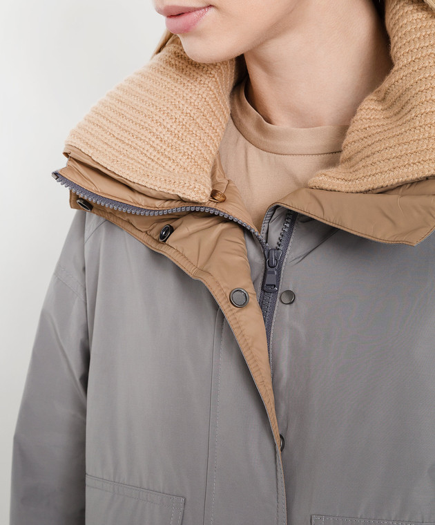 Brunello Cucinelli Темно-сіра куртка з еколатунню MB5742850P зображення 5