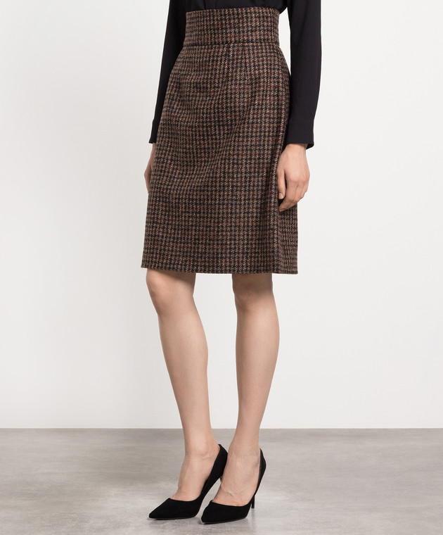 Dolce&Gabbana Brown skirt with a houndstooth pattern F4BL9TFQMH3 image 3