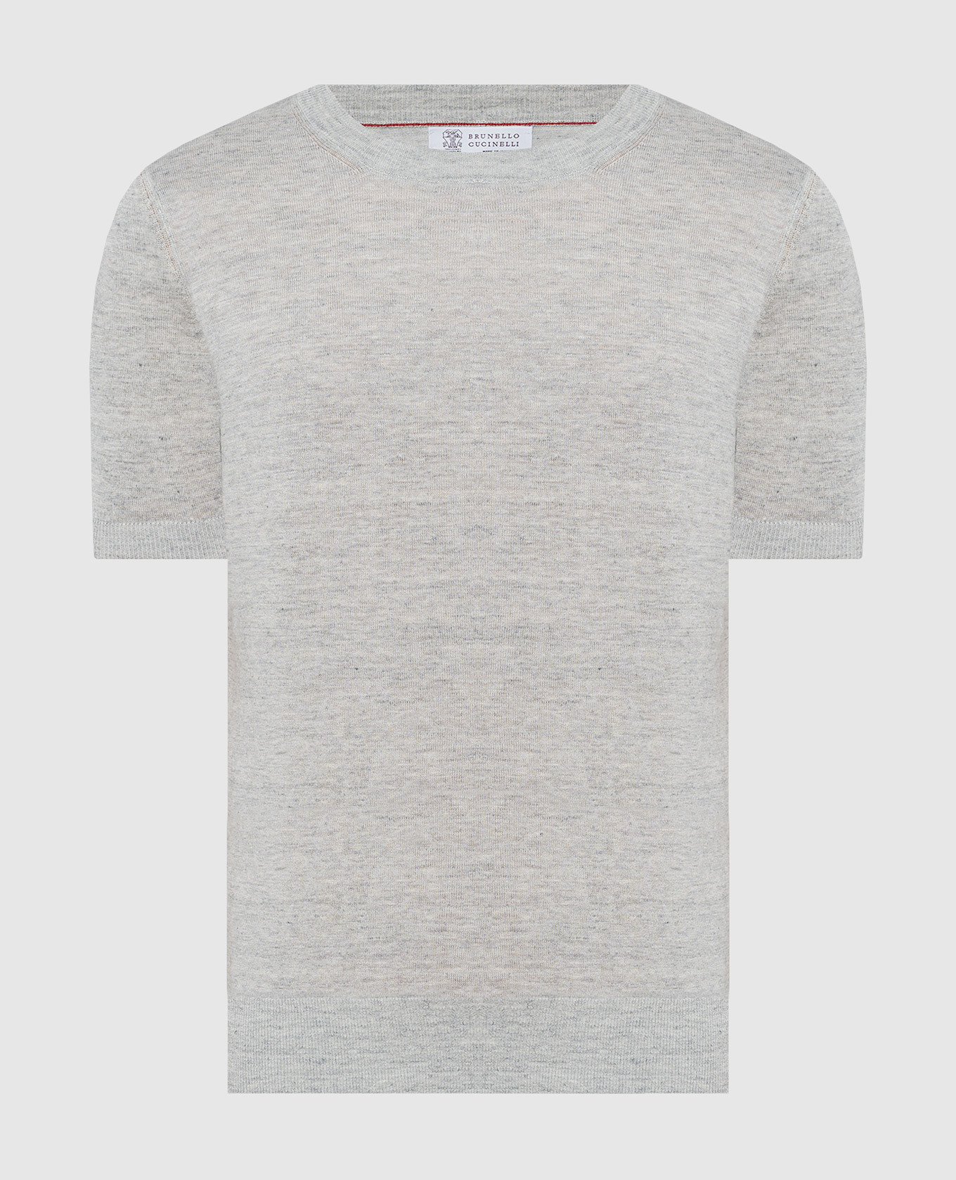 Gray melange t-shirt with linen