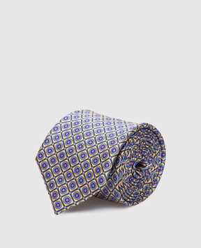 Stefano Ricci Детский шелковый набор из галстука и платка-паше в геометрический узор YDX29003