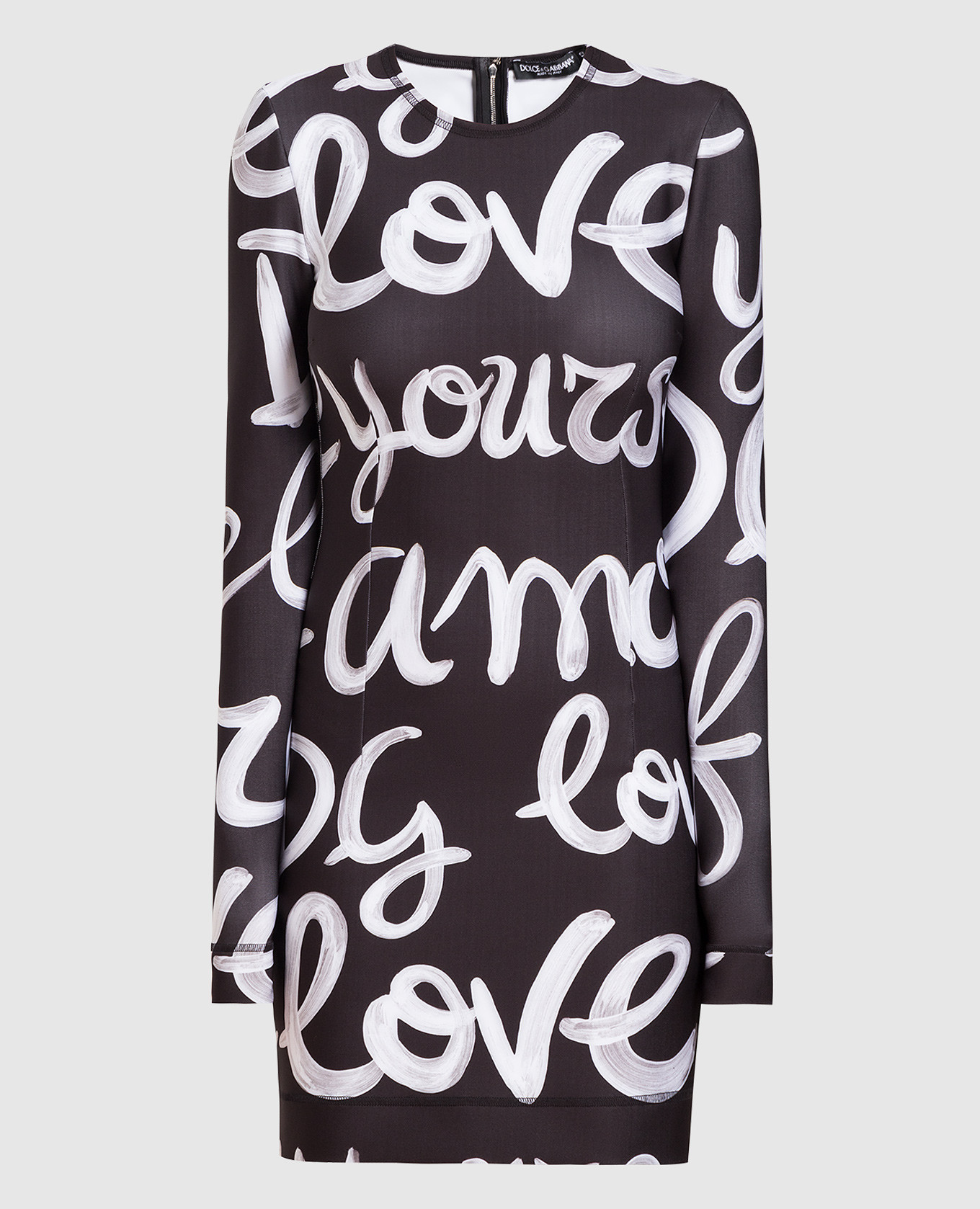 

Черное платье в контрастном принте Love yourself, Черный, Повседневные платья
