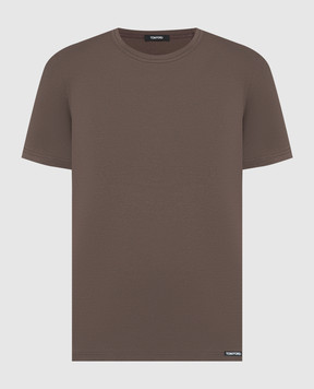 Tom Ford Классическая коричневая футболка с логотипом. T4M081040