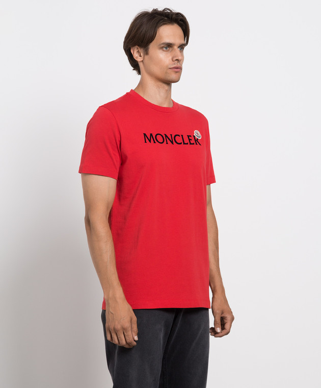 Moncler Червона футболка з логотипом 8C000258390T зображення 3