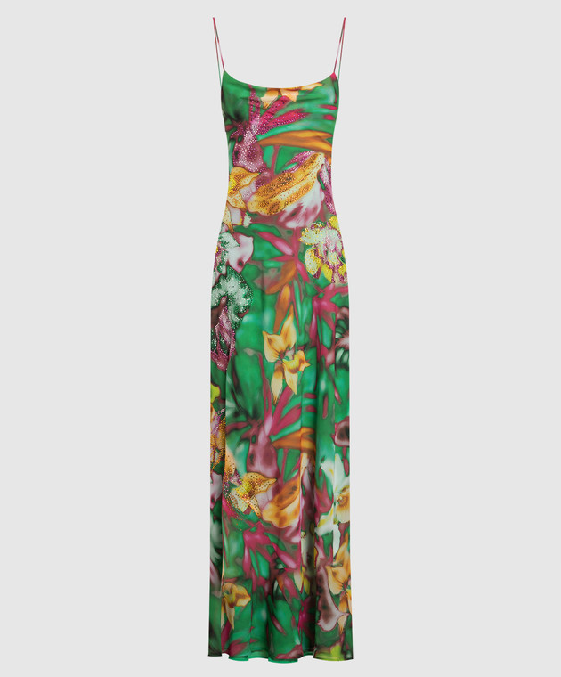 The Andamane Isabelle green dress in floral print TM130132CTNP196