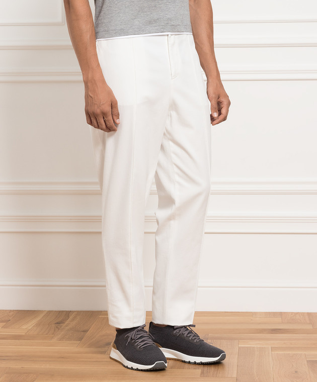 Brunello Cucinelli Білі штани MP52DS2090 зображення 3