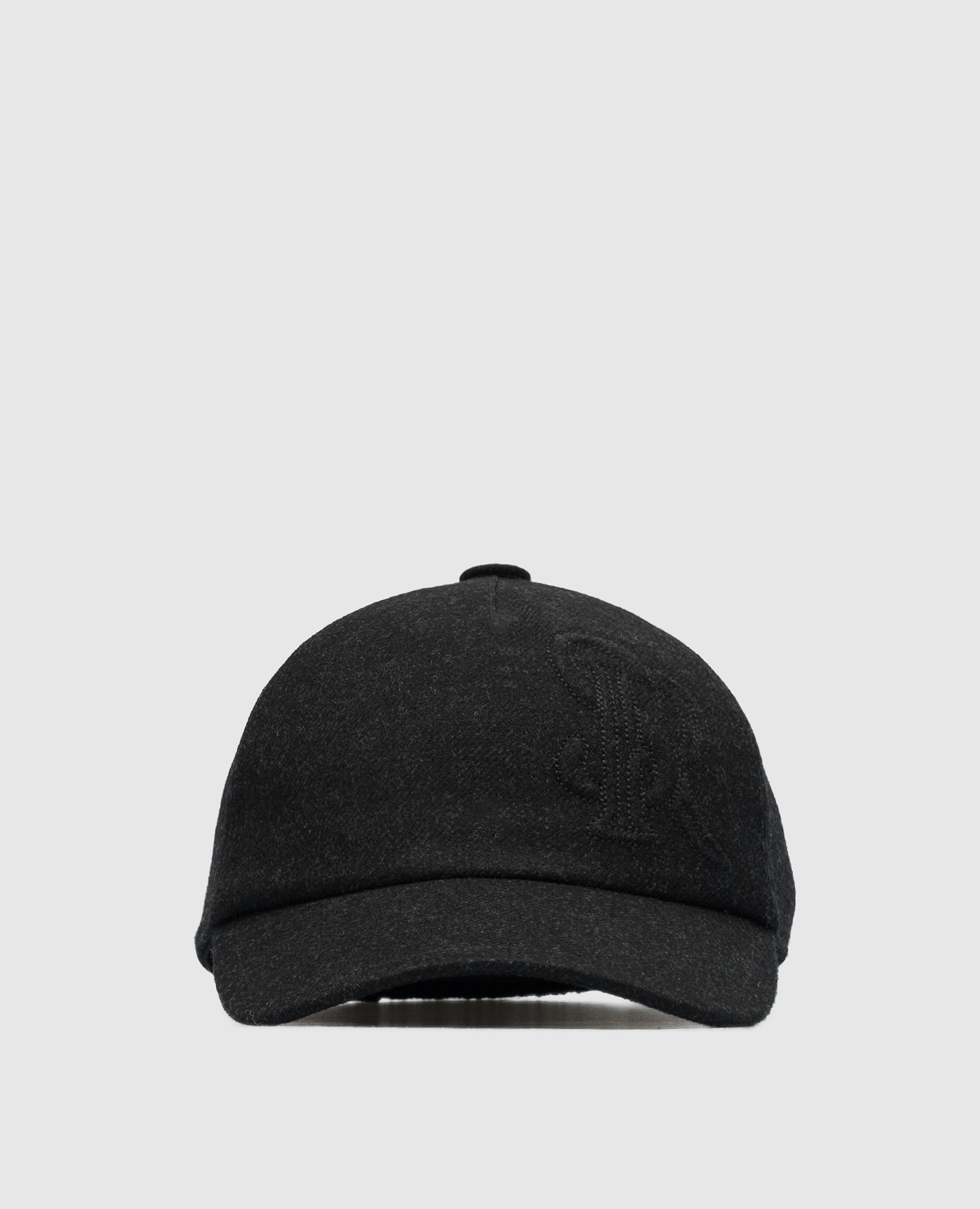 Черная кепка из шерсти и кашемира с логотипом