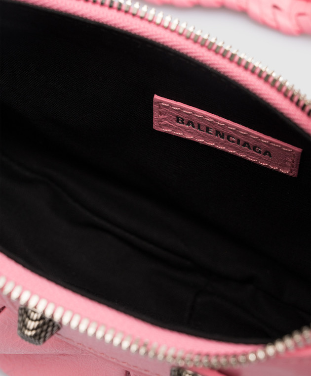 Balenciaga Розовая кожаная сумка-хобо Le Cagole 6713091VG9Y изображение 4