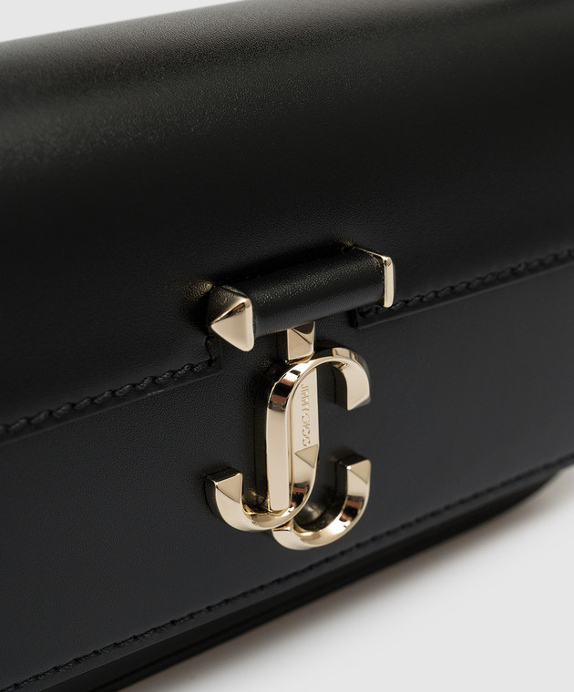 Jimmy Choo Черная кожаная сумка Varenne Mini Shldr VARENNEMINISHLDRDAH изображение 5