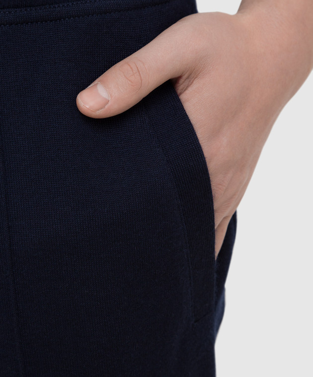 Brunello Cucinelli Темно-синие спортивные брюки MTU083202G изображение 5