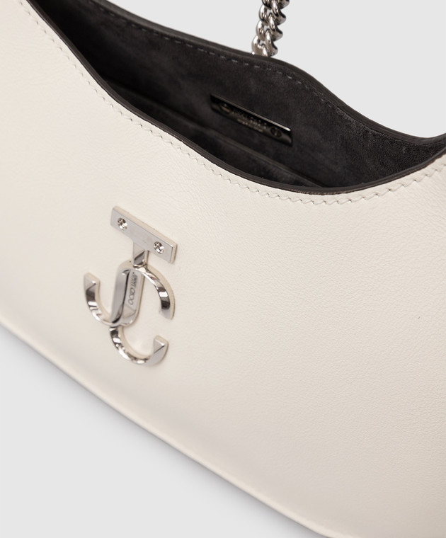 Jimmy Choo Молочная кожаная сумка-хобо Varenne с монограммой VARENNEHOBOSAQT изображение 4