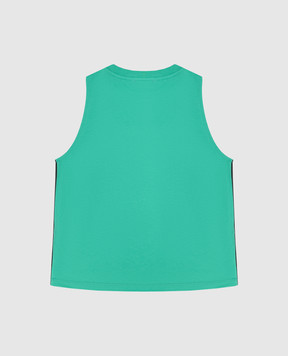 Balmain Дитяча зелена майка з фактурним логотипом BU8Q82Z0082410