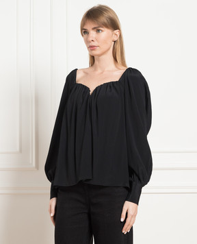 Dondup Чорна блуза з драпіруванням DC265SF0099DXXX