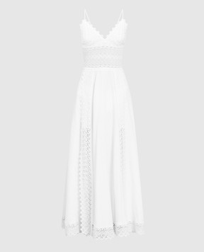 Charo Ruiz Белое платье Brenda с кружевом 221620