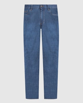 Canali Синие джинсы с вышивкой логотипа PD0108491719R
