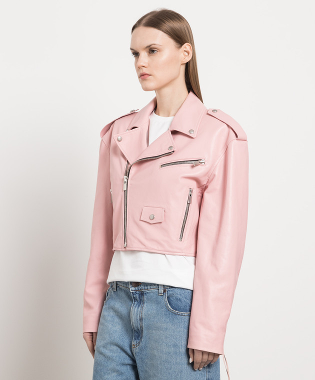 Magda Butrym Розовая кожаная косуха 135423 изображение 3