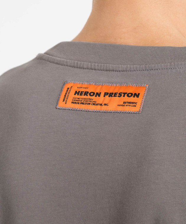 Heron Preston Gray t-shirt with HPNY logo embroidery HMAA034S23JER001 изображение 5