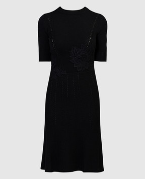 Ermanno Scervino Черное платье с аппликациями D434Q507APBIJ