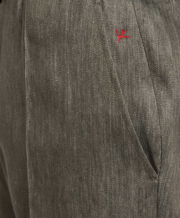 ISAIA Khaki linen shorts PNC02194050 image 5