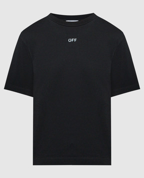 Off-White Чорна футболка з логотипом OWAA124S24JER007