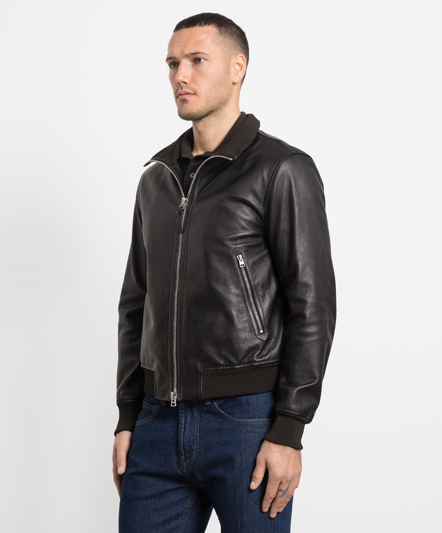 Tom Ford - Черная кожаная куртка LBB001LMG004S23 купить в Symbol
