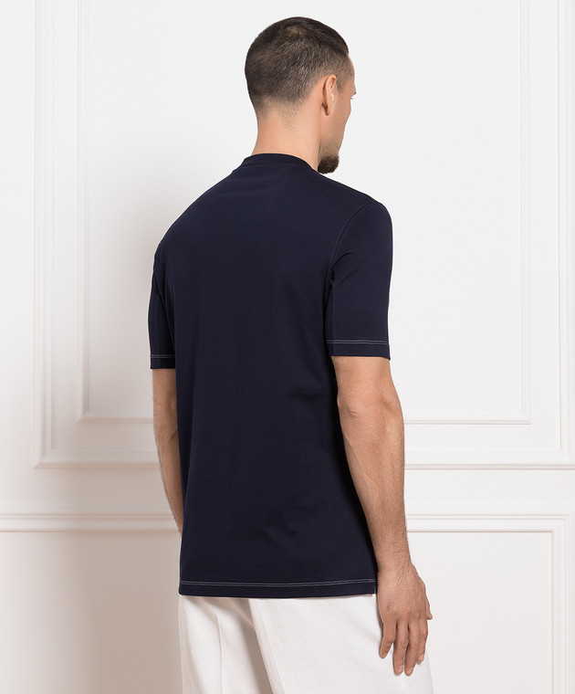 Brunello Cucinelli Blue T-shirt with a print M0T618481P image 4