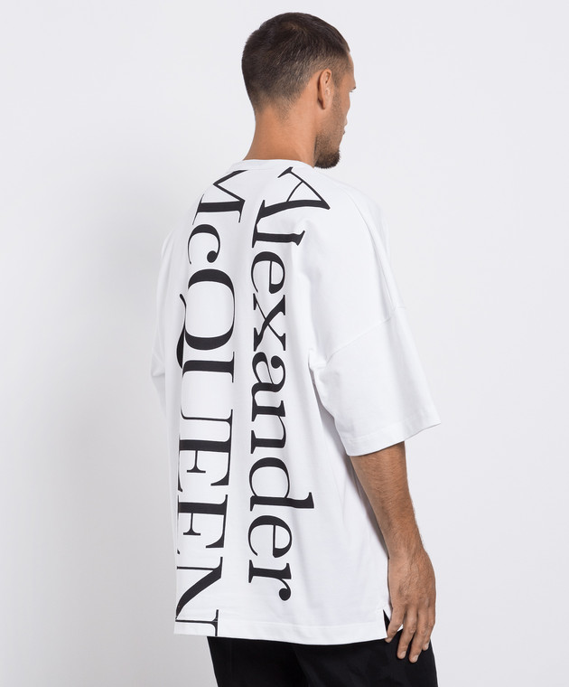 Alexander McQueen White t-shirt with a contrast print of the Exploded logo 750655QVZ06 image 4