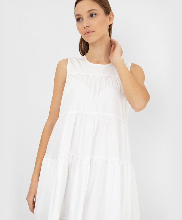 CO Біла сукня міді з воланами 4370STN зображення 5