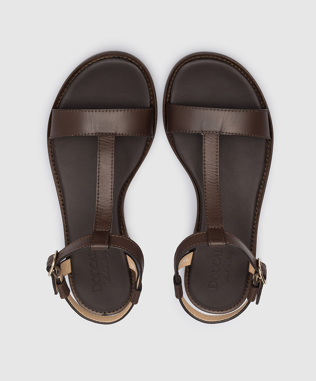Doucal's Brown leather sandals DD8553BETTUF073 изображение 4