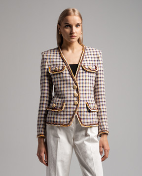 Etro Твидовый жакет в клетку с люрексом WRCA002099TQE33