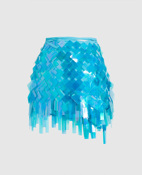 The Attico Голубая мини юбка на запах с пайетками Aurelie 228WCS107H128