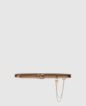 Dolce&Gabbana Золотой кожаный ремень с подвеской. BE1634AP738