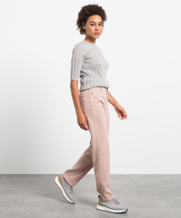 Brunello Cucinelli Розовые прямые джинсы MP93PP5596 изображение 2