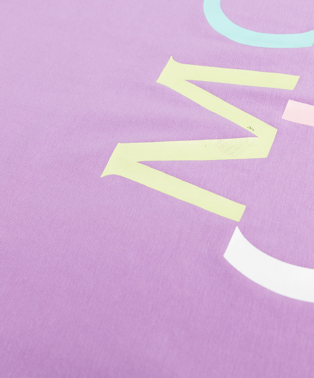 Moncler ENFANT Дитяча фіолетова футболка з принтом логотипу 8C000188790N зображення 3