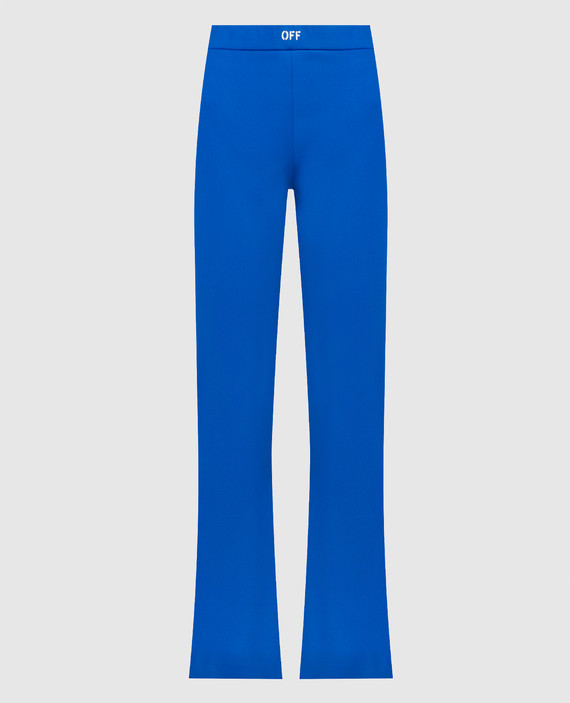 Blue leggings with logo print