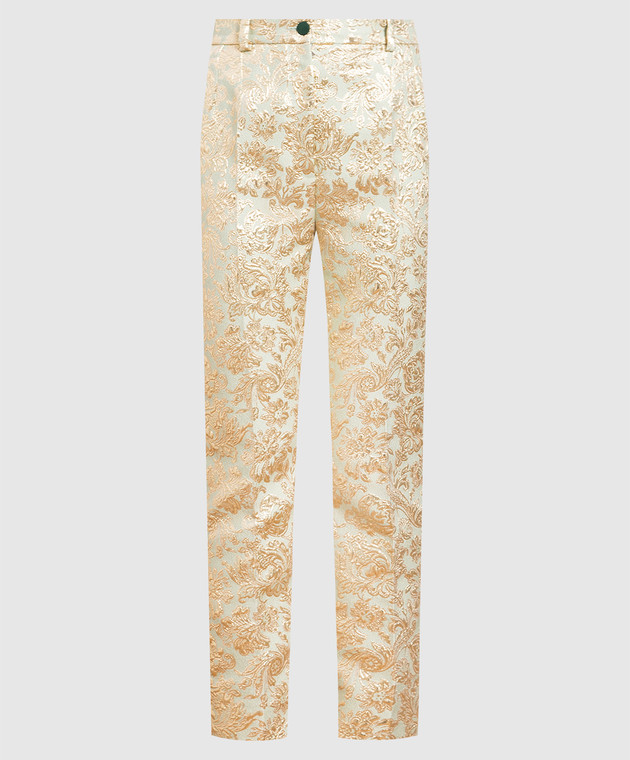 Dolce&Gabbana Green pants in a textured pattern FTA6STHJMLB