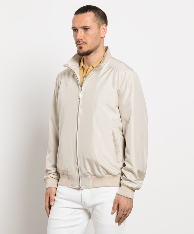 Crocodile Leather Harrington Jacket With Silk Lining