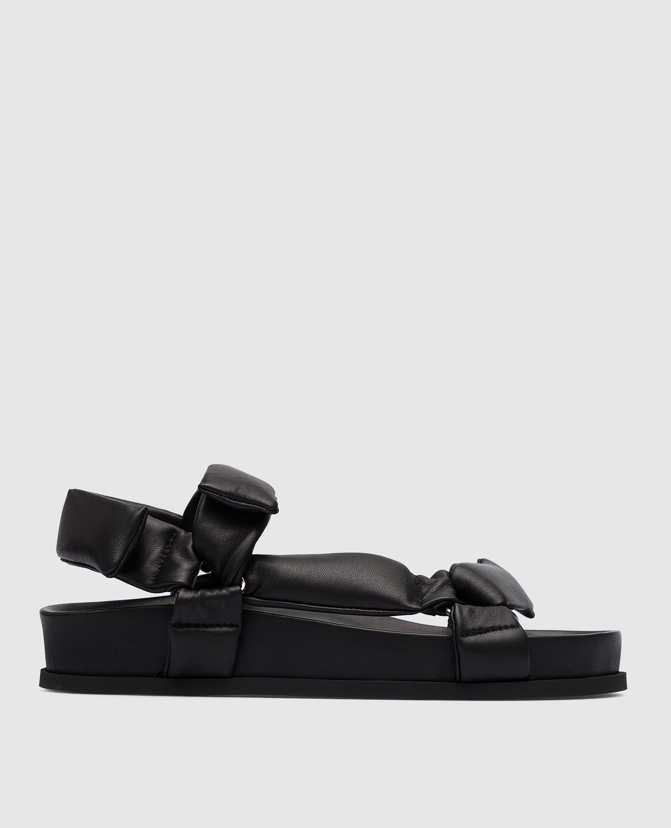 Кожаные черные сандалии Zara с дутым эффектом