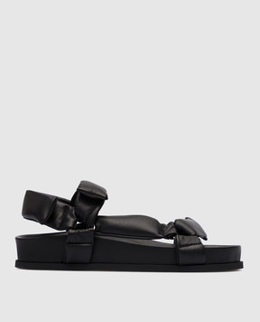 Giulia Taddeucci Кожаные черные сандалии Zara с дутым эффектом ZARA