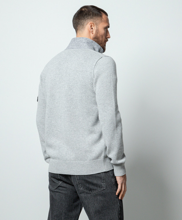 Stone Island Серый кардиган с патчем логотипа 7915547A3 изображение 4