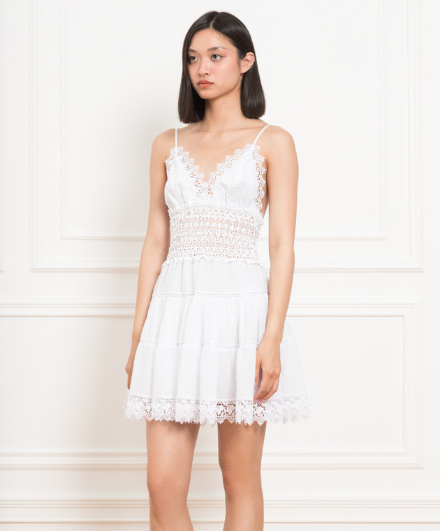 Charo Ruiz Біла сукня міні Bonnie з мереживом 221600 зображення 3