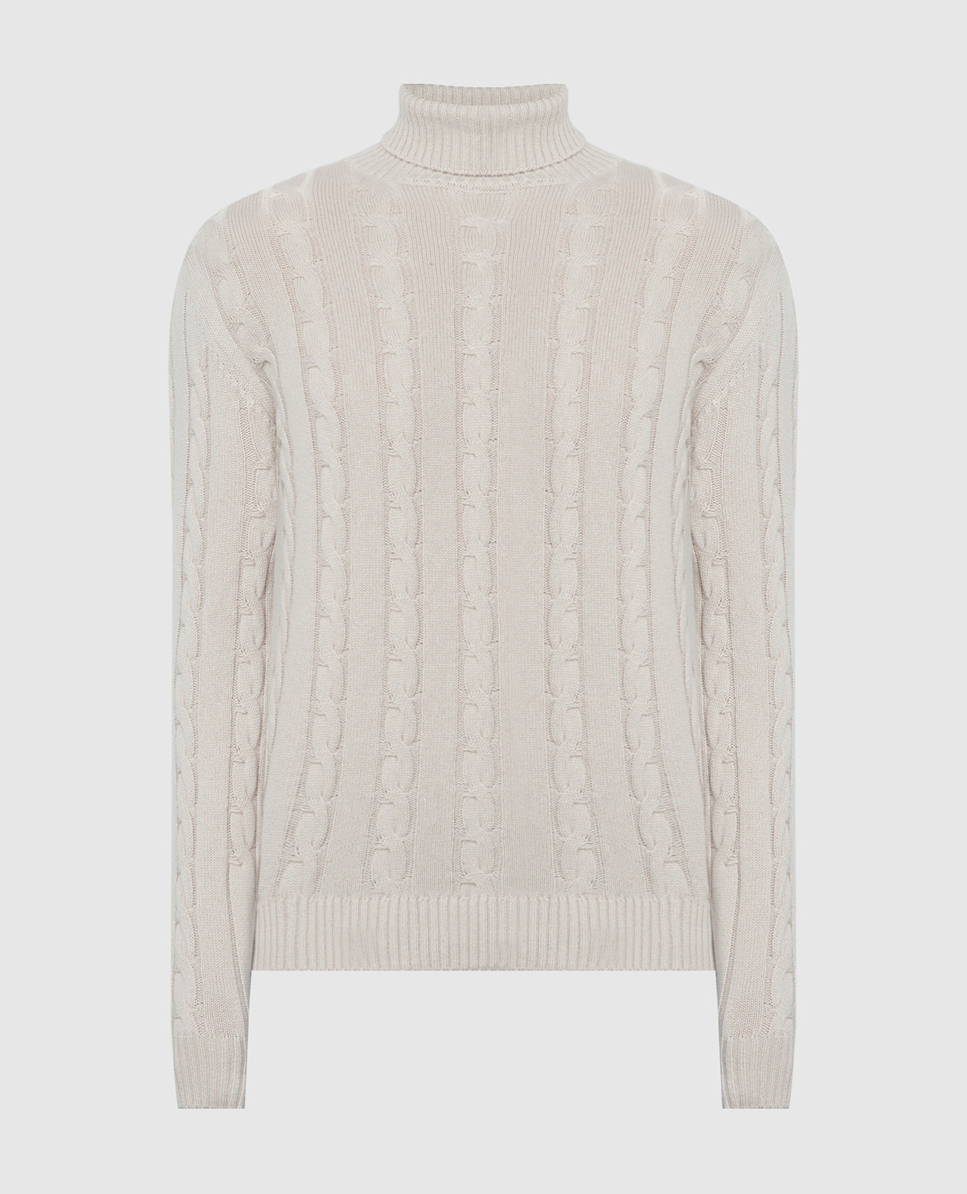 Beige sweater made of cashmere in a textured pattern