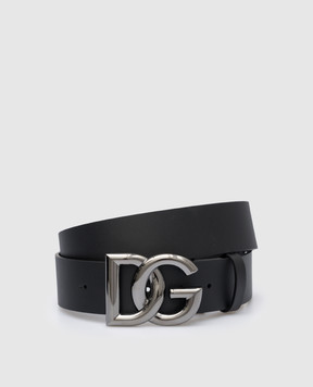 Dolce&Gabbana Black leather belt with DG logo buckle BC4646AX622