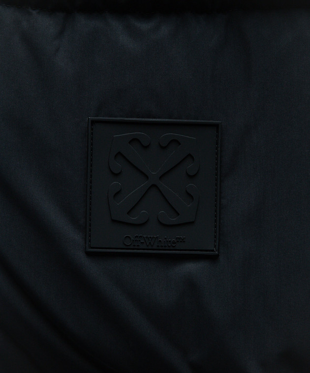 Off-White Черный пуховый жилет с логотипом OMEX007F23FAB001 изображение 5