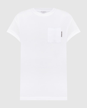 Brunello Cucinelli Біла футболка з ланцюжком моніль M0T18BB300