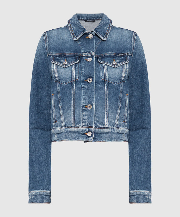 Dolce&Gabbana Синя джинсова куртка з ефектом потертості F9I46DG8EZ8