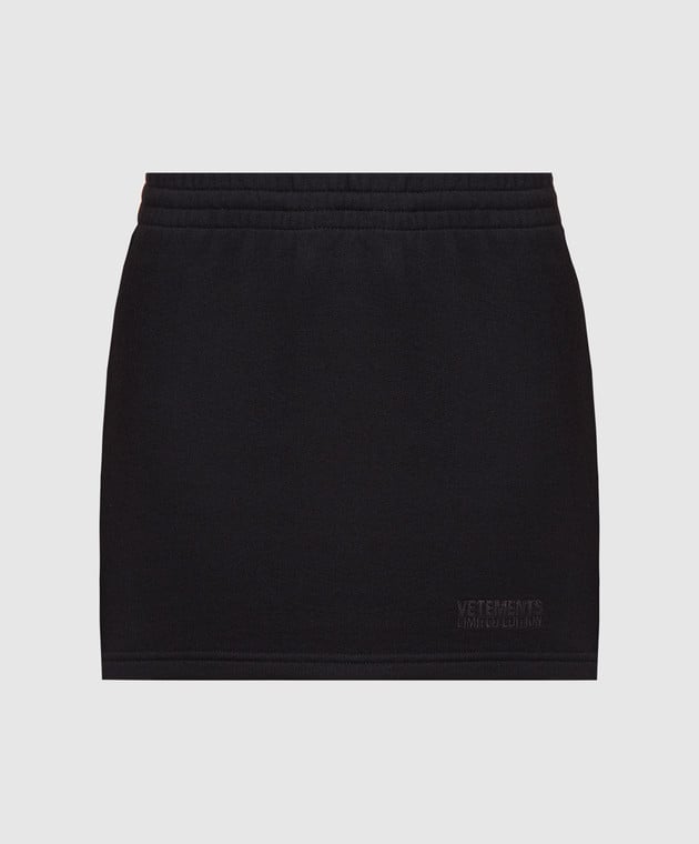 Vetements Black mini skirt with logo WE54SK100B