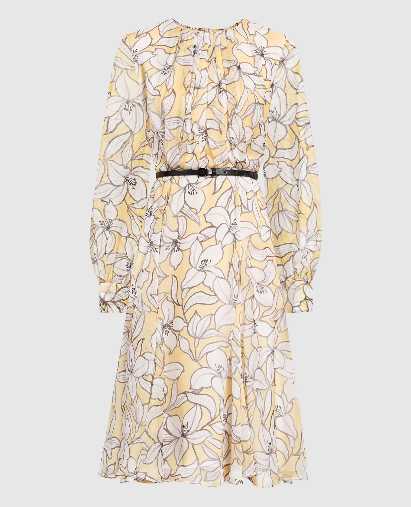 Yellow floral print Verusca silk dress