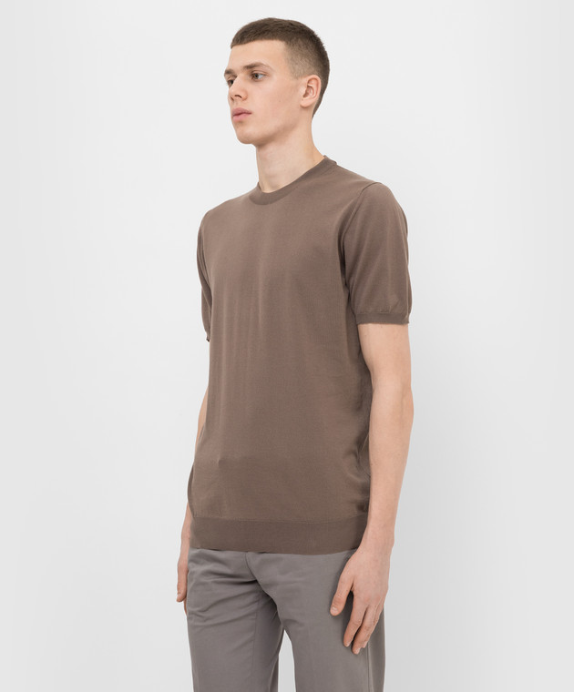 Kiton Світло-коричнева футболка UK31MUE22 зображення 3