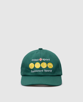 Casablanca Зелена кепка Casa Sport Tennis Balls з вишивкою AF23HAT00213