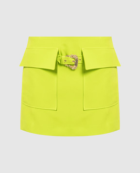 Versace Jeans Couture Зеленая юбка мини с пряжкой в стиле барокко 74HAE819N0103